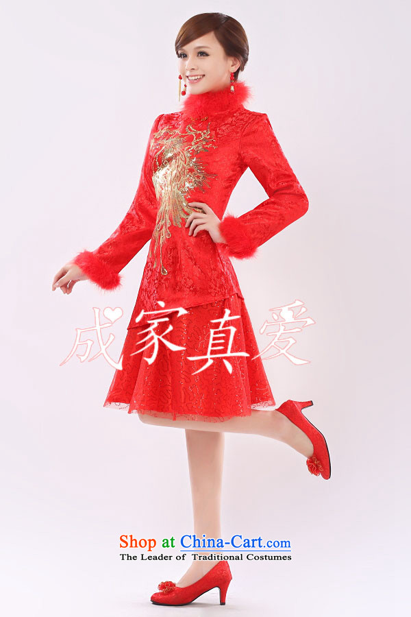 The knot true love marriages bows services 2015 new dress short, long-sleeved red qipao retro red qipao Winter Female Red M picture, prices, brand platters! The elections are supplied in the national character of distribution, so action, buy now enjoy more preferential! As soon as possible.