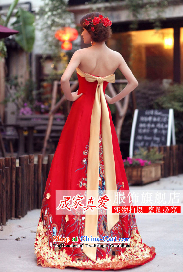 Marriages bows services 2015 new wedding dresses Phoenix tail dress long long skirt evening dress Winter Female gold straps) S picture, prices, brand platters! The elections are supplied in the national character of distribution, so action, buy now enjoy more preferential! As soon as possible.