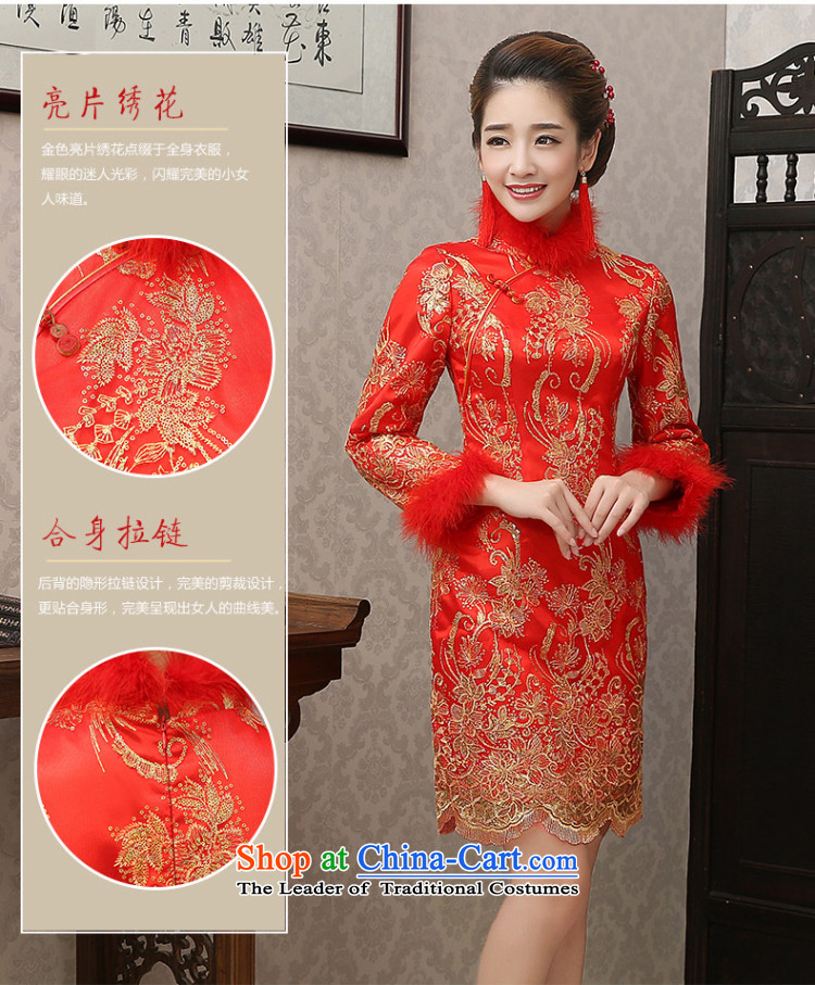 The bride stylish bows services 2015 new red qipao short, long-sleeved retro improved marriage evening dress for winter red bows service S picture, prices, brand platters! The elections are supplied in the national character of distribution, so action, buy now enjoy more preferential! As soon as possible.