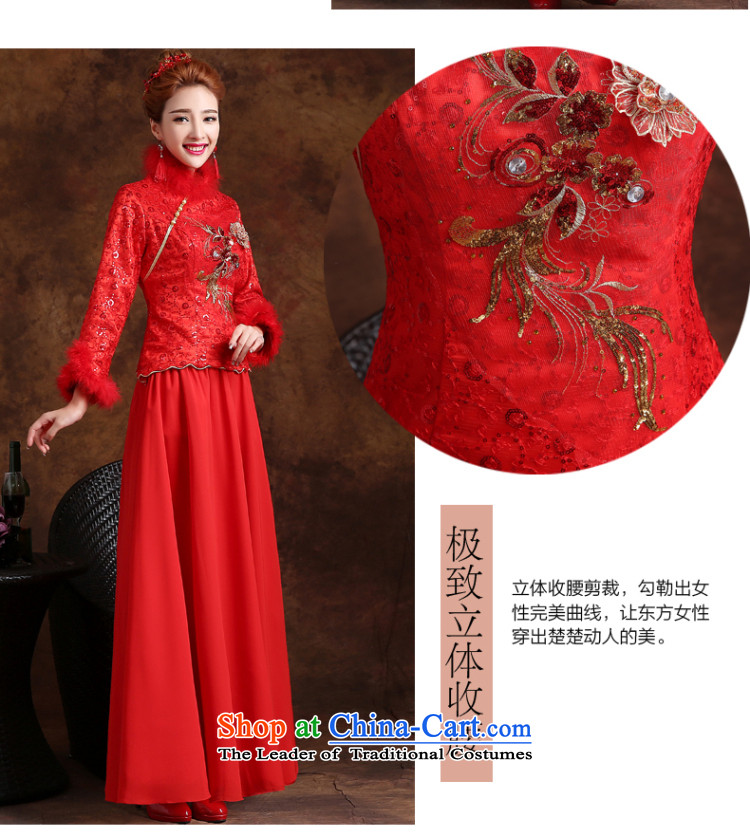 The knot true love winter clothing Bridal Fashion 2015 followed the new Red Dress long-sleeved Chinese qipao marriage for winter jackets long red M picture, prices, brand platters! The elections are supplied in the national character of distribution, so action, buy now enjoy more preferential! As soon as possible.