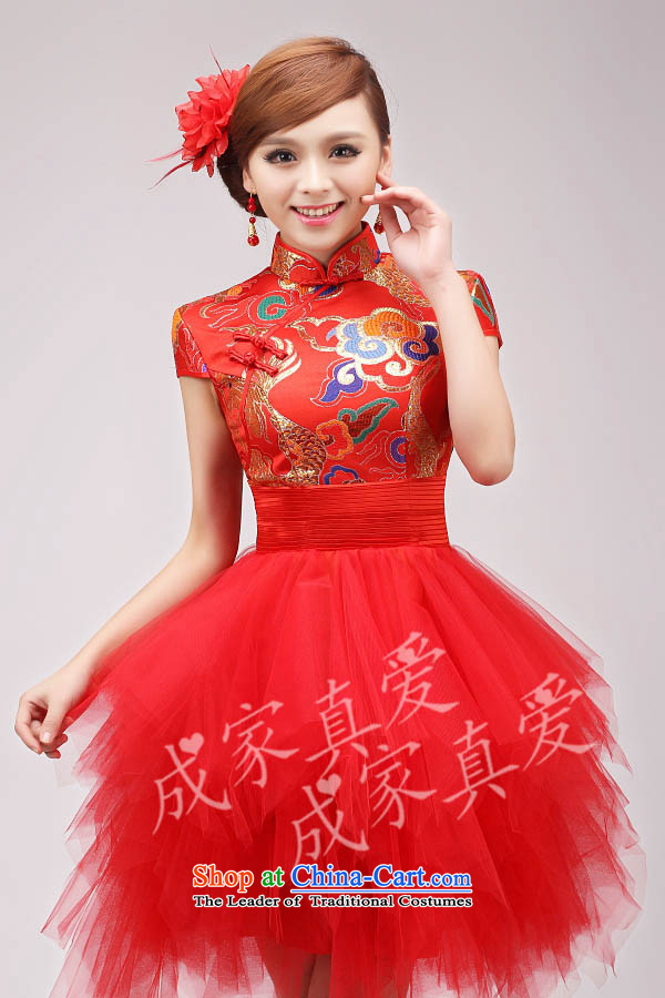 The knot true love marriages bows services 2015 new dragon robe improved chinese red color modern short of Qipao Winter Female yellow L picture, prices, brand platters! The elections are supplied in the national character of distribution, so action, buy now enjoy more preferential! As soon as possible.