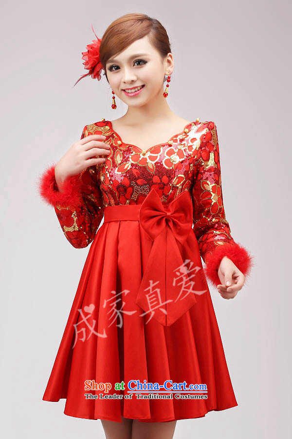 The knot true love marriages bows services 2015 new wedding dresses, short long-sleeved red Top Loin of qipao pregnant women for winter RED M picture, prices, brand platters! The elections are supplied in the national character of distribution, so action, buy now enjoy more preferential! As soon as possible.