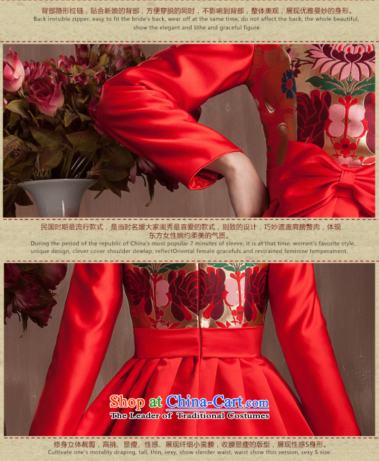 Non-you do not marry 2014 bride red qipao bows to the winter long-sleeved folder back to the door wedding dress cotton red L picture, prices, brand platters! The elections are supplied in the national character of distribution, so action, buy now enjoy more preferential! As soon as possible.