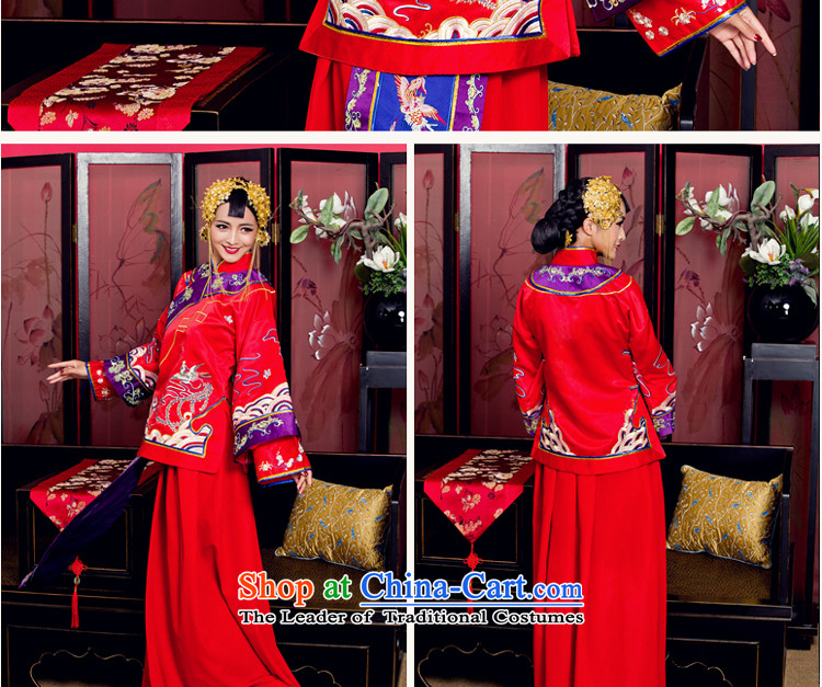 Bathing in the MS CYD Wo Service 2 piece long-sleeved long collar is traversed by the spring of 2015, the new bride men and women ancient Chinese style wedding with Hu Jing pregnant women fall and winter women women M code chest 104CM picture, prices, brand platters! The elections are supplied in the national character of distribution, so action, buy now enjoy more preferential! As soon as possible.