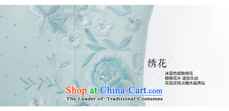 The Tang Dynasty outfits wood really Summer 2015 new products Chinese silk embroidery cheongsam dress stylish dress 42945 11 Blue M picture, prices, brand platters! The elections are supplied in the national character of distribution, so action, buy now enjoy more preferential! As soon as possible.
