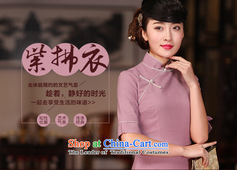 The Butterfly Lovers autumn 2015 new stylish improvement cuff daily qipao suits retro long cotton linen dress qipao 51217 purple  L picture, prices, brand platters! The elections are supplied in the national character of distribution, so action, buy now enjoy more preferential! As soon as possible.