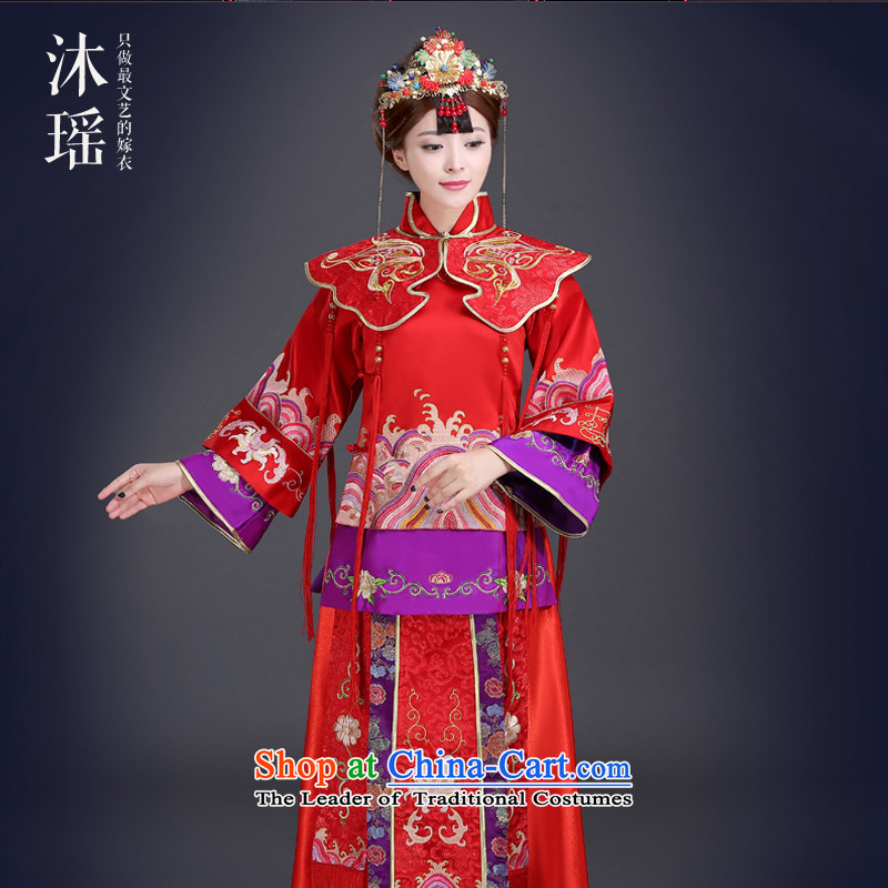 Pang Daomu Yao Cherrie Ying Sau Wo service with service-soo drink bride wo long-sleeved Long Feng crown embroidered Chinese style wedding costume red XL chest 107CM, Mu Yao , , , shopping on the Internet
