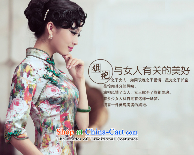 Love of birds and flowers impression of the new spring 2015) in the retro cuff improved stylish herbs extract silk cheongsam dress suit L picture, prices, brand platters! The elections are supplied in the national character of distribution, so action, buy now enjoy more preferential! As soon as possible.
