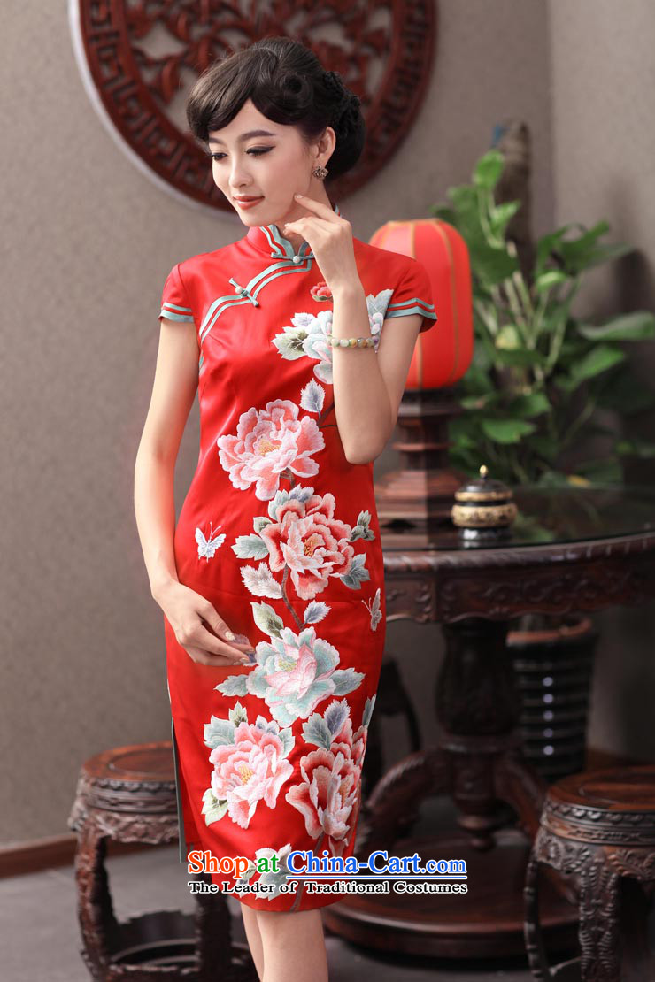 Love of birds q mirror the new 2014 retro elegant heavyweight Silk Cheongsam red wedding dresses QD353 L picture, prices, brand platters! The elections are supplied in the national character of distribution, so action, buy now enjoy more preferential! As soon as possible.