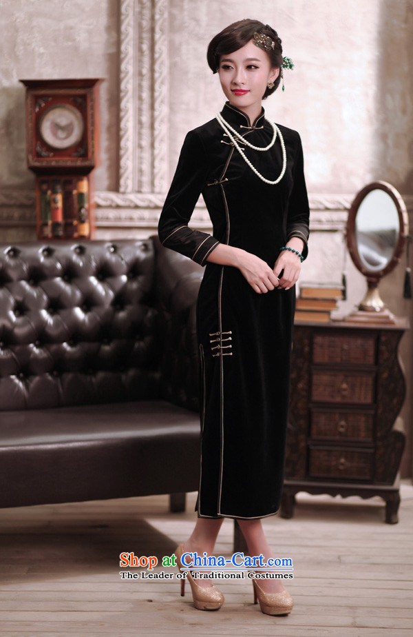 Love of birds discerning heart 2015 Spring elegant long velour robes QC375 pure black M picture, prices, brand platters! The elections are supplied in the national character of distribution, so action, buy now enjoy more preferential! As soon as possible.