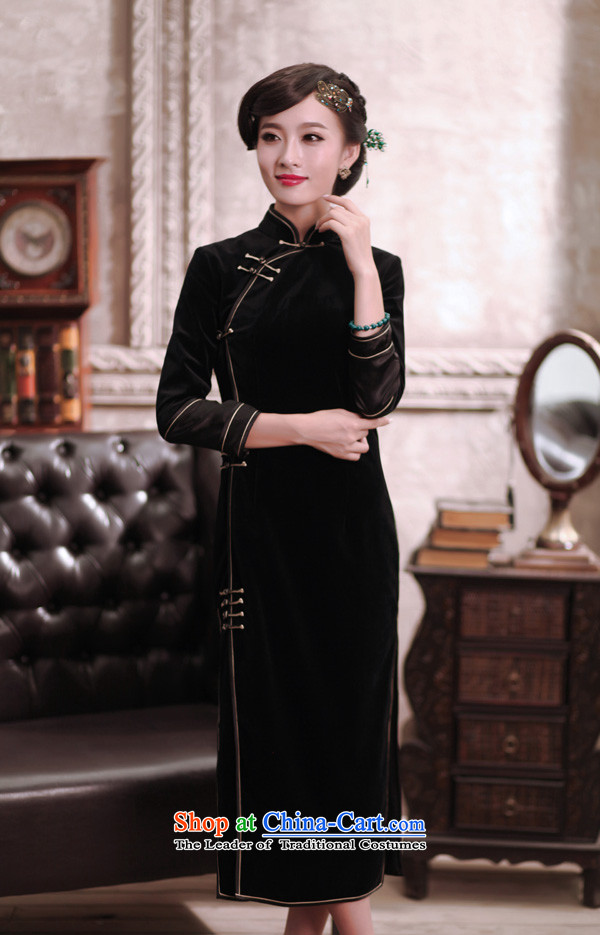 Love of birds discerning heart 2015 Spring elegant long velour robes QC375 pure black M picture, prices, brand platters! The elections are supplied in the national character of distribution, so action, buy now enjoy more preferential! As soon as possible.