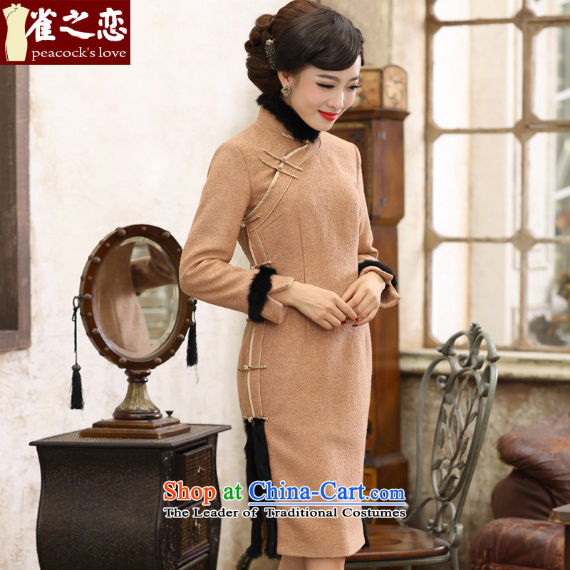 Love of birds to the west of the clearance of the 2014 autumn and winter new warm and stylish improved gross QC391 qipao? M love birds , , , shopping on the Internet