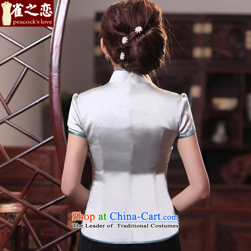 Love of birds in the spring and summer of 2015, the surplus on the new Chinese Antique short of Silk Cheongsam shirt QD531 figure XL, love birds , , , shopping on the Internet