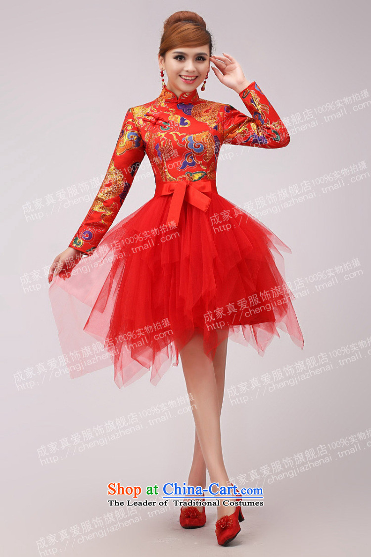 The knot true love marriages bows services 2015 new improvement qipao stylish Chinese long-sleeved red qipao winter red L picture, prices, brand platters! The elections are supplied in the national character of distribution, so action, buy now enjoy more preferential! As soon as possible.