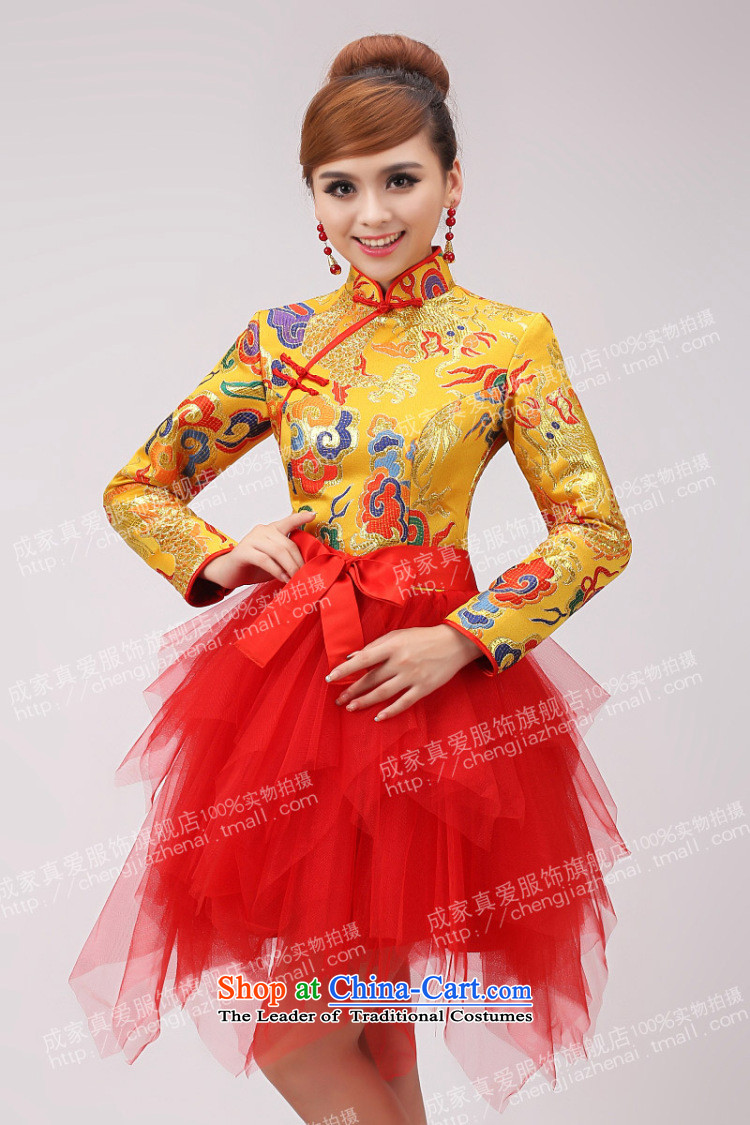 The knot true love marriages bows services 2015 new improvement qipao stylish Chinese long-sleeved red qipao winter red L picture, prices, brand platters! The elections are supplied in the national character of distribution, so action, buy now enjoy more preferential! As soon as possible.