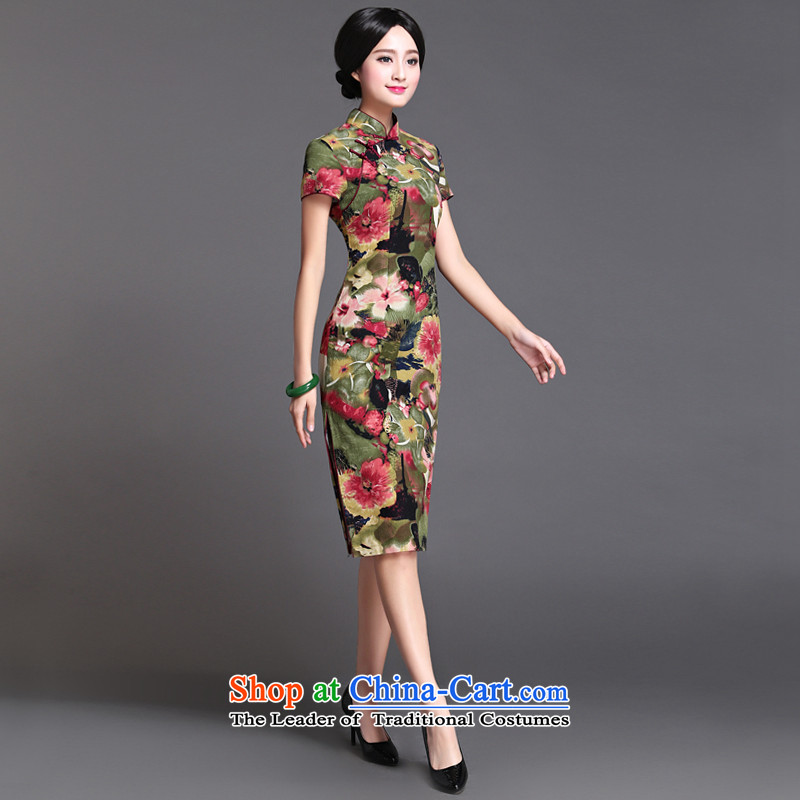 Chinese classic 2015 spring and summer-new improvements in cotton linen Ms. long cheongsam dress suit Sau San S improved retro-wah (HUAZUJINGDIAN Classic) , , , shopping on the Internet