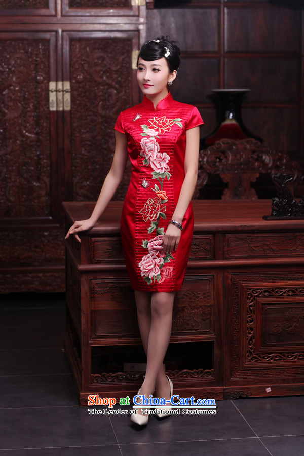 Love of birds Yuanyang Note 2015 Spring New short, manually push the embroidered heavyweight Silk Cheongsam QD442 RED M picture, prices, brand platters! The elections are supplied in the national character of distribution, so action, buy now enjoy more preferential! As soon as possible.