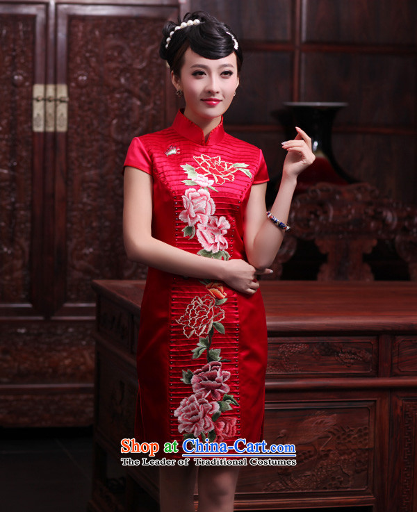 Love of birds Yuanyang Note 2015 Spring New short, manually push the embroidered heavyweight Silk Cheongsam QD442 RED M picture, prices, brand platters! The elections are supplied in the national character of distribution, so action, buy now enjoy more preferential! As soon as possible.