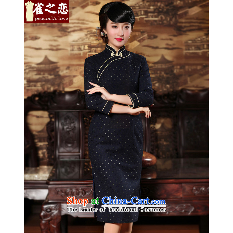 Love of birds on the long?Spring 2015 new retro Sau San 7 Double-side of the gross cuff qipao QC660? Content Wong?M