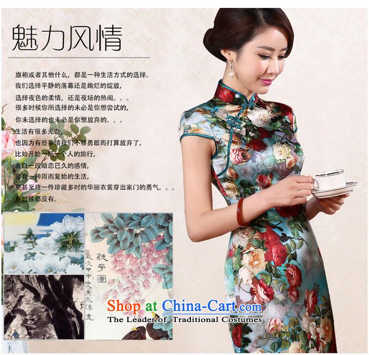 At 2015 new pro-autumn day-to-day summer upscale silk improved stylish Ms. herbs extract cheongsam dress dresses green background green edge short of L-waist 75cm silk embroidery created from the picture, prices, brand platters! The elections are supplied in the national character of distribution, so action, buy now enjoy more preferential! As soon as possible.