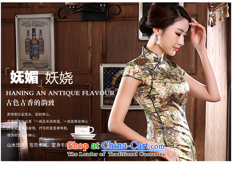 The pro-am new summer and fall of nostalgia for the improvement of fashionable upper heavyweight herbs extract silk cheongsam dress, short skirt picture color pictures, 67cm waist S-price, brand platters! The elections are supplied in the national character of distribution, so action, buy now enjoy more preferential! As soon as possible.