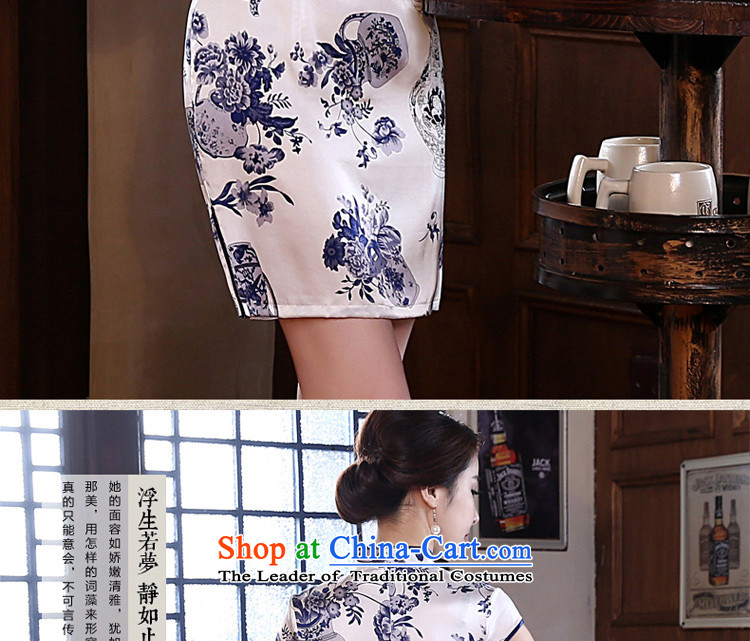 At 2015 new parent cheongsam dress summer short of Stylish retro improved porcelain heavyweight silk female herbs extract white 2XL- waist 80 cm photo, prices, brand platters! The elections are supplied in the national character of distribution, so action, buy now enjoy more preferential! As soon as possible.