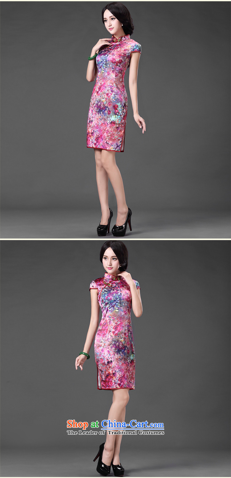 China Ethnic classic heavyweight silk herbs extract Ms. daily temperament cheongsam dress short, elegant reminiscent of the improved suit XXXL picture, prices, brand platters! The elections are supplied in the national character of distribution, so action, buy now enjoy more preferential! As soon as possible.
