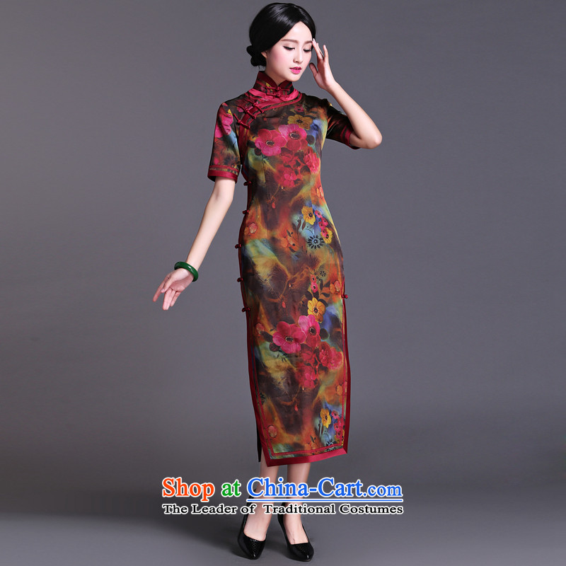 Chinese classic 2015 spring and summer-new neo-classical chinese president long cheongsam dress retro style improvement in Paradise , L, China Ethnic Classic (HUAZUJINGDIAN) , , , shopping on the Internet