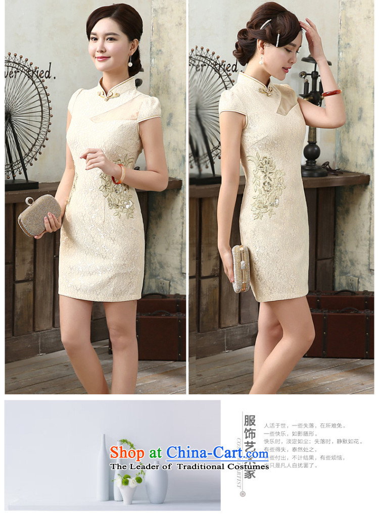 [Sau Kwun tong], stylish improved qipao 2015 Gigi Lai summer new cheongsam dress temperament daily sexy retro dresses apricot XL Photo, prices, brand platters! The elections are supplied in the national character of distribution, so action, buy now enjoy more preferential! As soon as possible.