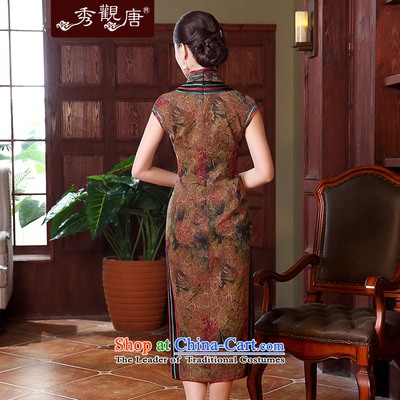 [Sau Kwun Tong] Cayman silk incense Yue Yun yarn high-end antique dresses spring and summer 2015 temperament new herbs extract cheongsam dress suit , L-soo, QD5120 TANG , , , shopping on the Internet
