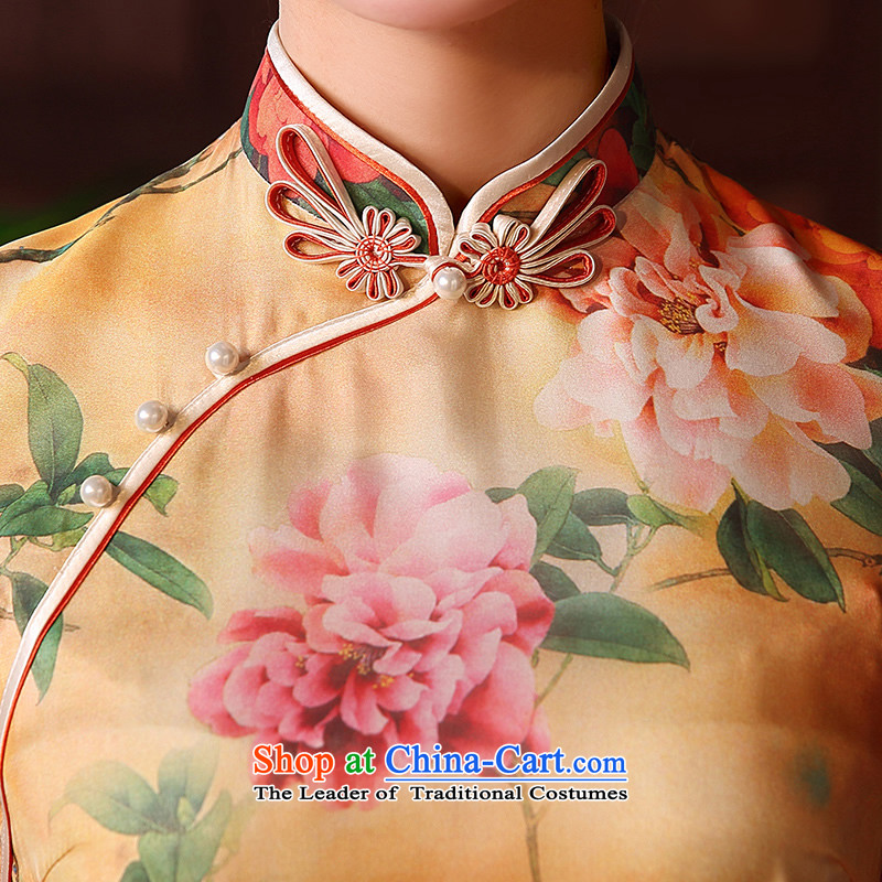 [Sau Kwun Tong] for the 2015 spring/summer Mudan New Silk Cheongsam look like in the long antique dresses and sexy QD5135 Suit M, Sau Kwun Tong shopping on the Internet has been pressed.