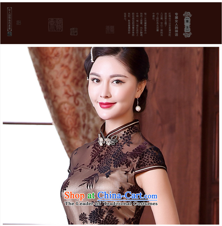 [Sau Kwun Tong Lok Yuk-2015 spring/summer load new improved Stylish retro look like Sau San cheongsam dress QD5115 apricot M brand, prices, picture platters! The elections are supplied in the national character of distribution, so action, buy now enjoy more preferential! As soon as possible.