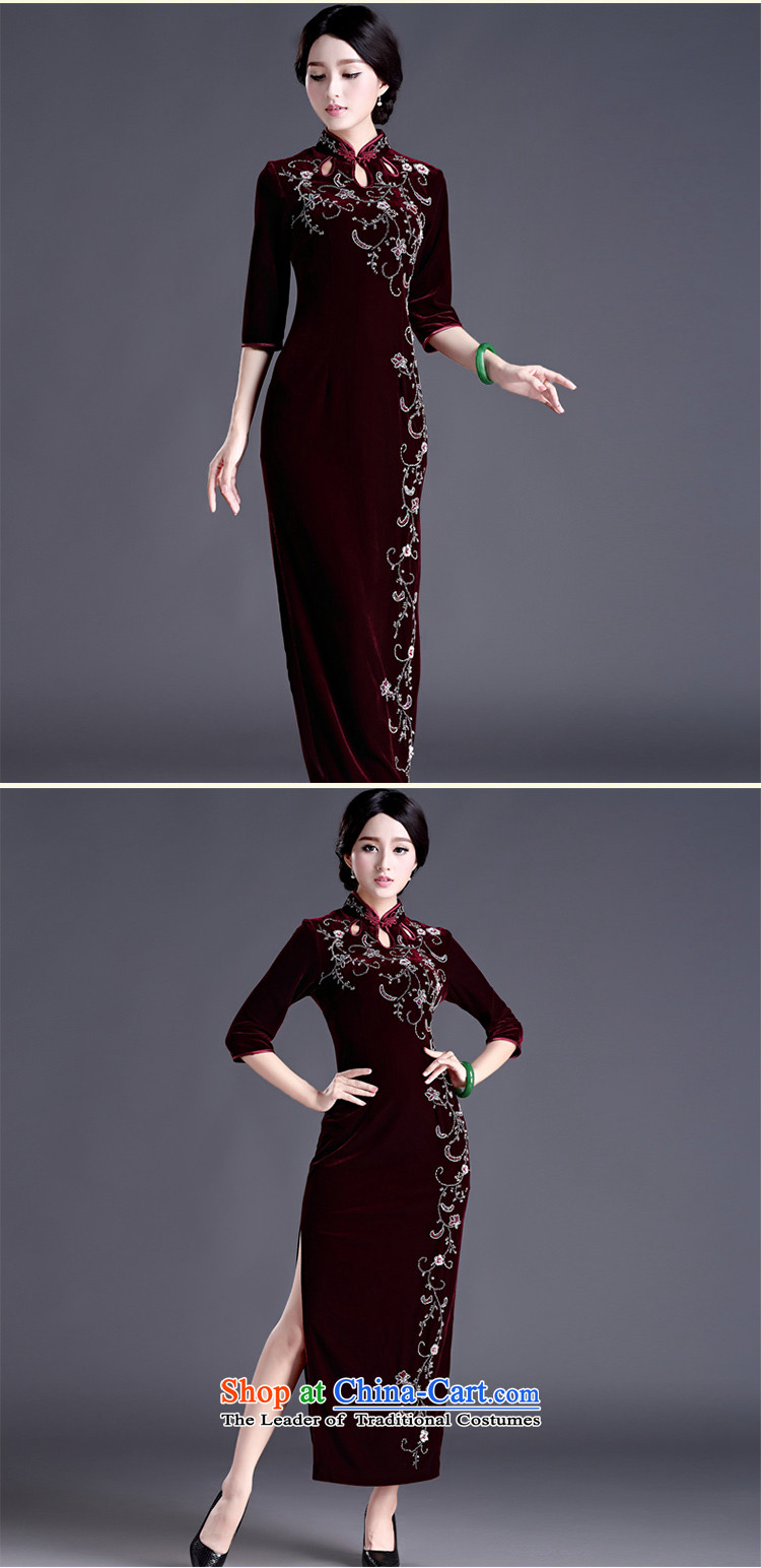 Chinese classic, spring and spring of Serb middle-aged ladies wedding dress qipao Kim scouring pads cheongsam dress temperament elegant purple short-sleeved S picture, prices, brand platters! The elections are supplied in the national character of distribution, so action, buy now enjoy more preferential! As soon as possible.