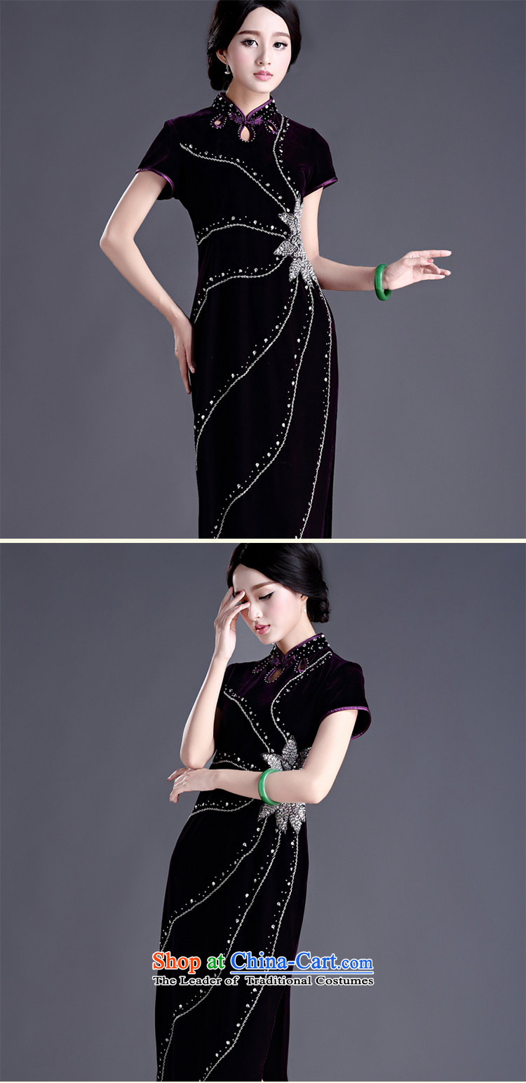 China Ethnic classic Chinese style wedding middle-aged true Ms. scouring pads short-sleeved long cheongsam dress dresses wedding banquet chestnut horses M picture, prices, brand platters! The elections are supplied in the national character of distribution, so action, buy now enjoy more preferential! As soon as possible.