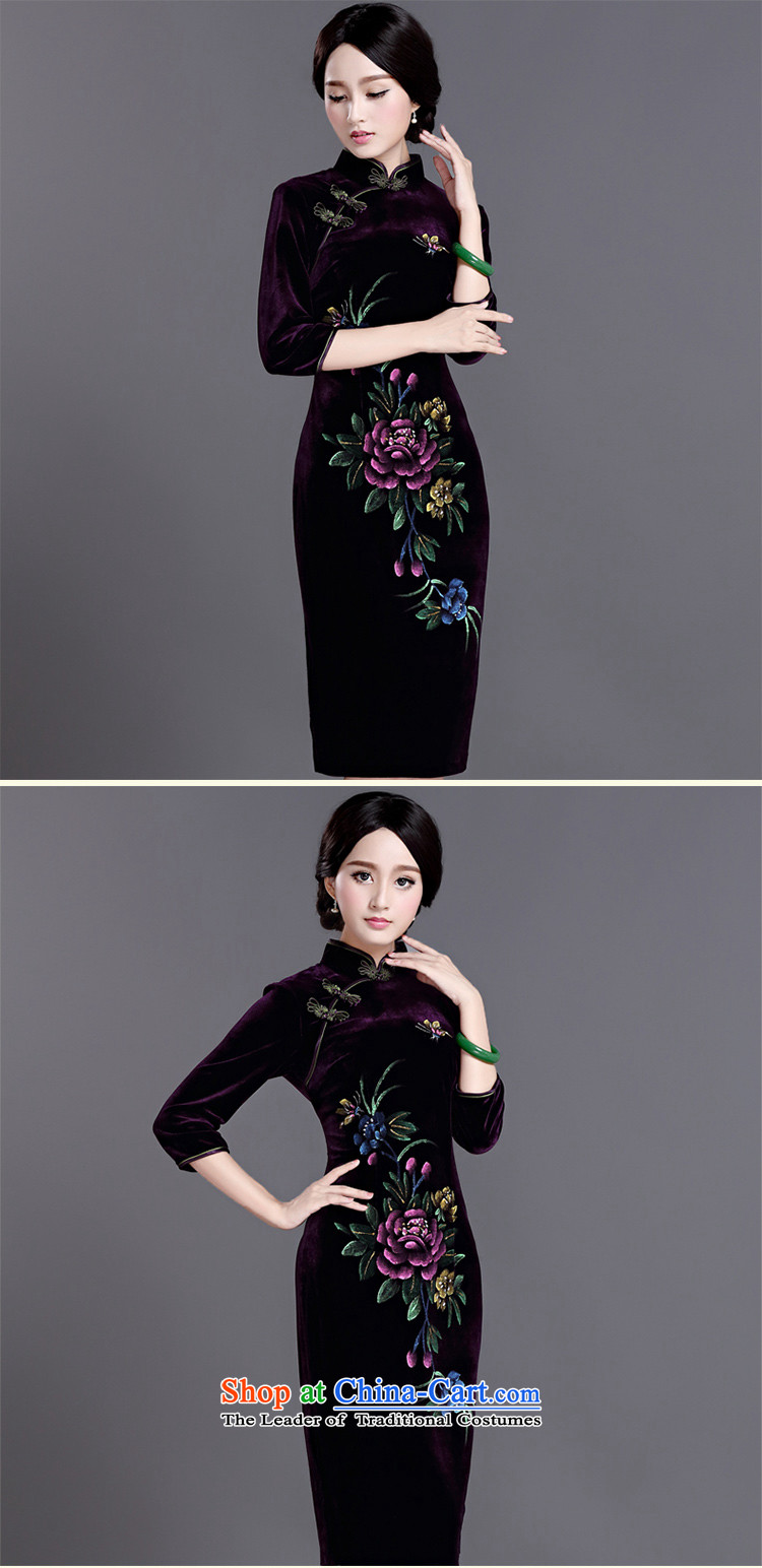 China Ethnic classic improved hand-painted silk in retro-sleeved wedding dresses, dresses elegant English thoroughbred, spring and autumn dress XXL picture, prices, brand platters! The elections are supplied in the national character of distribution, so action, buy now enjoy more preferential! As soon as possible.