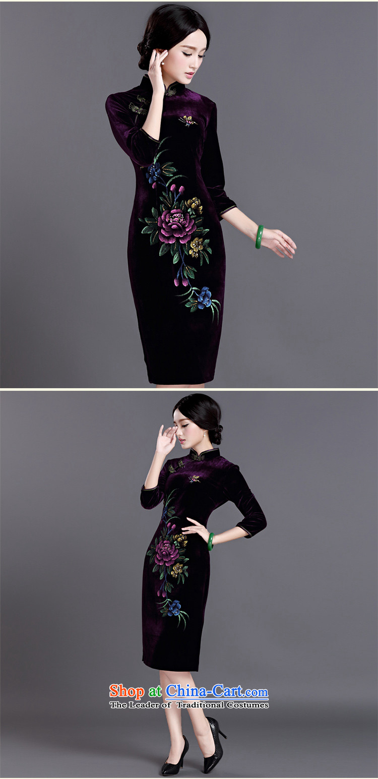 China Ethnic classic improved hand-painted silk in retro-sleeved wedding dresses, dresses elegant English thoroughbred, spring and autumn dress XXL picture, prices, brand platters! The elections are supplied in the national character of distribution, so action, buy now enjoy more preferential! As soon as possible.