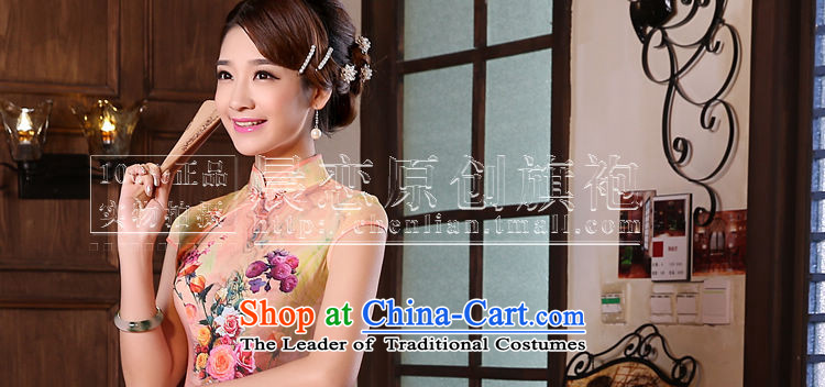 Morning new qipao land 2015 summer short of improvement and Stylish retro herbs extract silk CHINESE CHEONGSAM toner Orange Orange L picture, prices, brand platters! The elections are supplied in the national character of distribution, so action, buy now enjoy more preferential! As soon as possible.