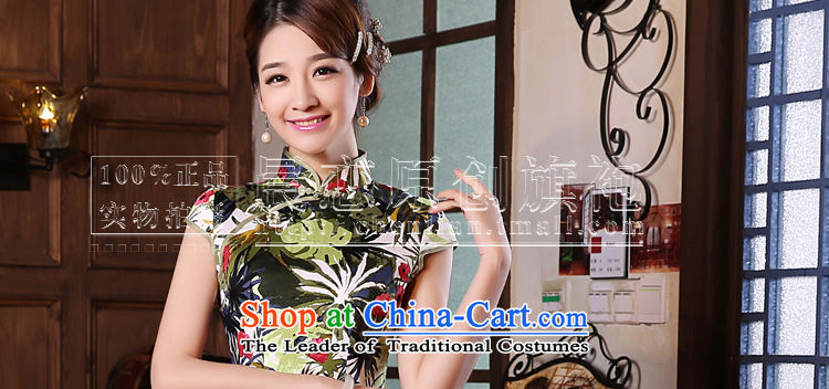 Land 2015 summer morning new Stylish retro short of improved cheongsam dress Chinese daily green dye green L picture, prices, brand platters! The elections are supplied in the national character of distribution, so action, buy now enjoy more preferential! As soon as possible.