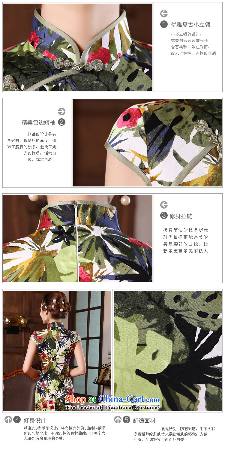 Land 2015 summer morning new Stylish retro short of improved cheongsam dress Chinese daily green dye green L picture, prices, brand platters! The elections are supplied in the national character of distribution, so action, buy now enjoy more preferential! As soon as possible.