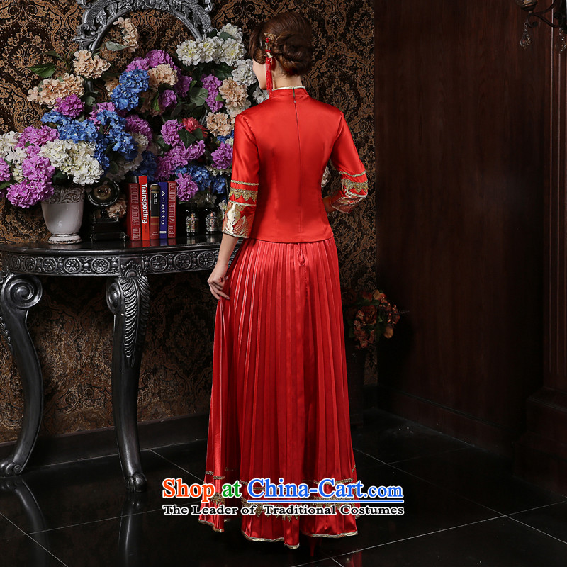 Su Xiang edge marriages long cheongsam dress dresses Sau Wo service long-sleeved red retro cheongsam red uniforms bows xl, Su Xiang edge , , , shopping on the Internet