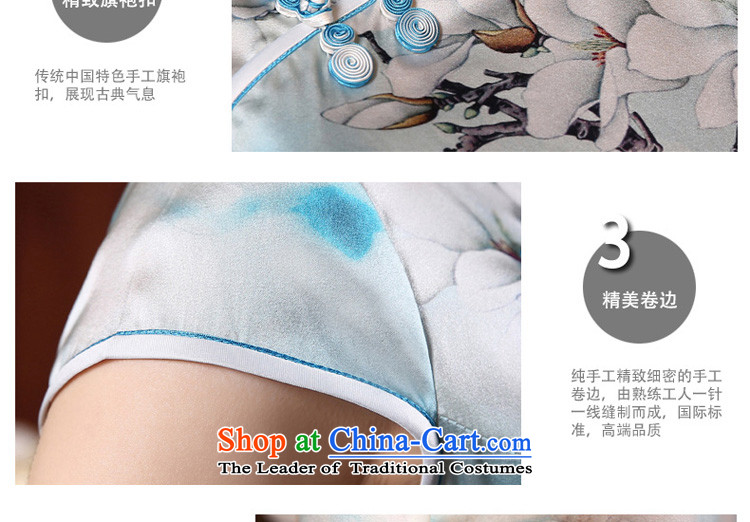 At 2015 new pro-chiu summer upscale heavyweight silk improvement and the relatively short time of herbs extract cheongsam dress skirt light blue 3XL- waist 86cm photo, prices, brand platters! The elections are supplied in the national character of distribution, so action, buy now enjoy more preferential! As soon as possible.