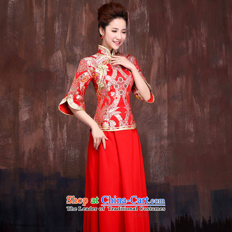 2015 new dresses wedding dresses retro bows in marriage long-sleeved bride long summer X00271 S, Charlene Choi spirit has been pressed shopping on the Internet