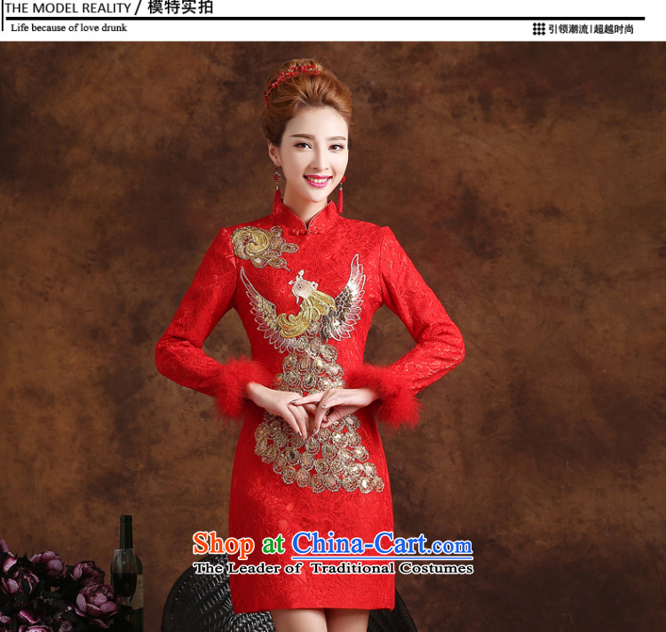 The knot true love qipao bows Service Bridal Fashion 2015 new autumn and winter red short, long-sleeved plus gross marriage evening dresses female red L picture, prices, brand platters! The elections are supplied in the national character of distribution, so action, buy now enjoy more preferential! As soon as possible.