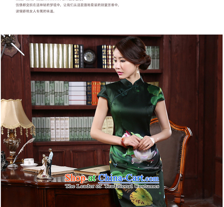 The new 2015 pro-am summer and fall short of the improved standard of silk retro Sau San sauna silk cheongsam dress green 2XL- waist 80 cm photo, prices, brand platters! The elections are supplied in the national character of distribution, so action, buy now enjoy more preferential! As soon as possible.