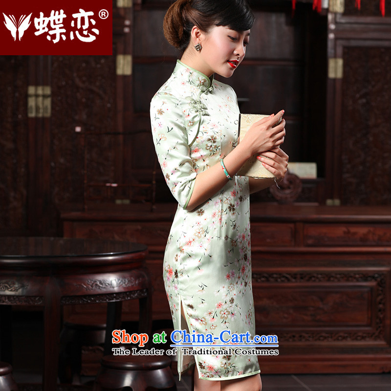 The Butterfly Lovers autumn 2015 new stylish improved Sau San herbs extract silk cheongsam dress 480 2  M Butterfly Lovers cherry blossoms Grass , , , shopping on the Internet