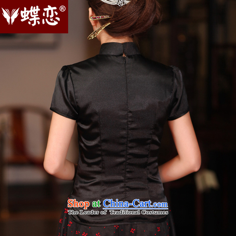 The Butterfly Lovers 2015 Summer new ethnic improved stylish shirt qipao China wind silk Tang dynasty women S, Butterfly Lovers , , , Black shopping on the Internet