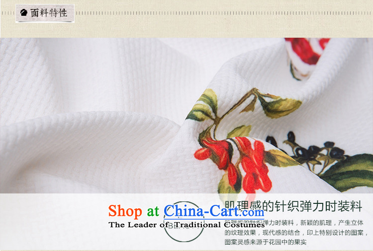 A Pinwheel Without Wind red fruits 2015 Yi Chun replacing new long skirt style qipao improved stamp cheongsam dress retro white S picture, prices, brand platters! The elections are supplied in the national character of distribution, so action, buy now enjoy more preferential! As soon as possible.