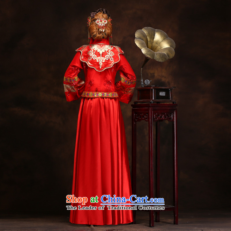 The Syrian brides-soo time retro services fall 2015 groups of Chinese qipao gown marriage dragon use red bows Soo kimono costume marriage solemnisation XL, Syria has been pressed time shopping on the Internet