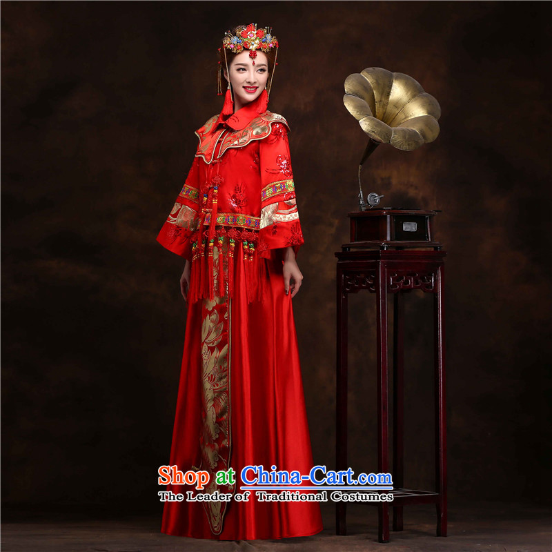 The Syrian brides-soo time retro services fall 2015 groups of Chinese qipao gown marriage dragon use red bows Soo kimono costume marriage solemnisation XL, Syria has been pressed time shopping on the Internet
