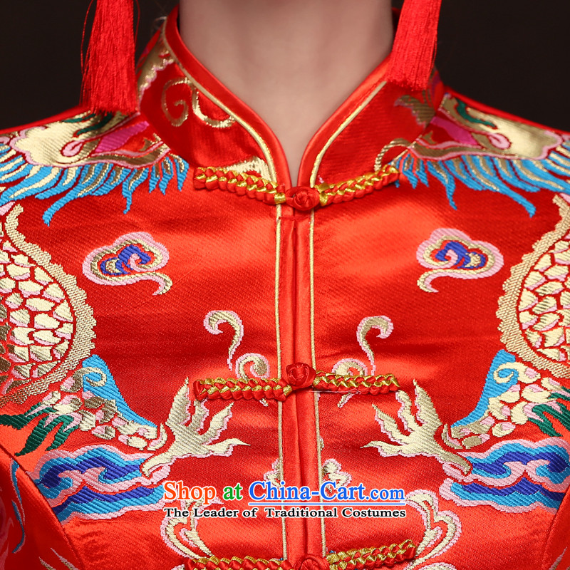 The Syrian Arab Republic 2015 autumn and winter time thick warm new cheongsam long-sleeved red bows to the bride marriage Stylish retro qipao gown M Time Syrian shopping on the Internet has been pressed.